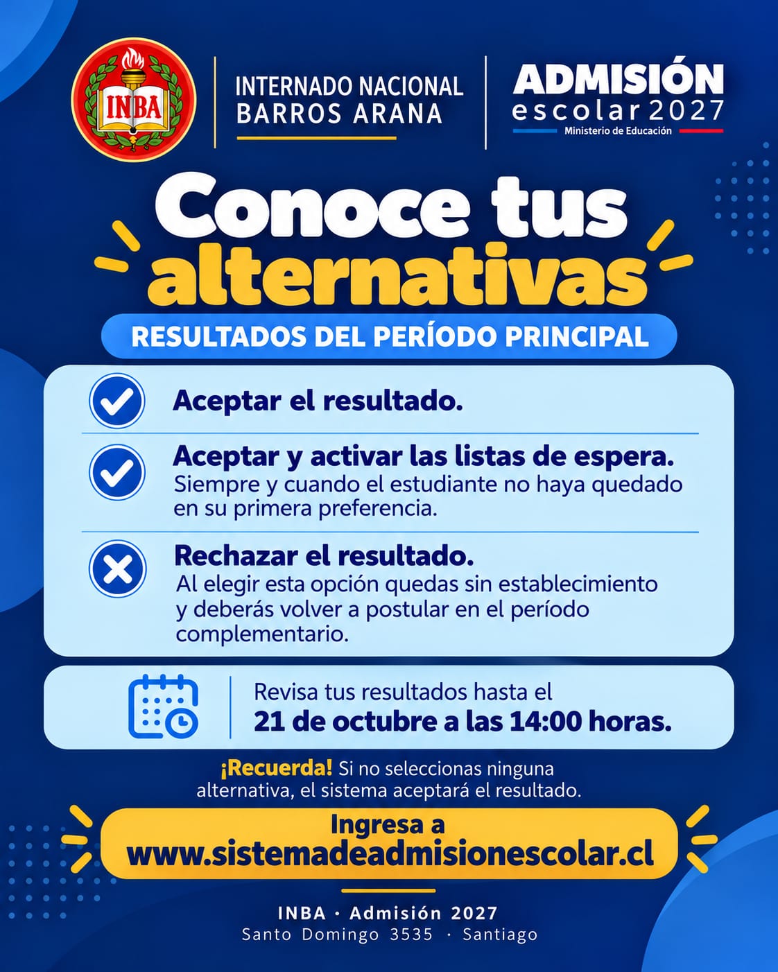 Admisión 2027: revisa tus resultados SAE